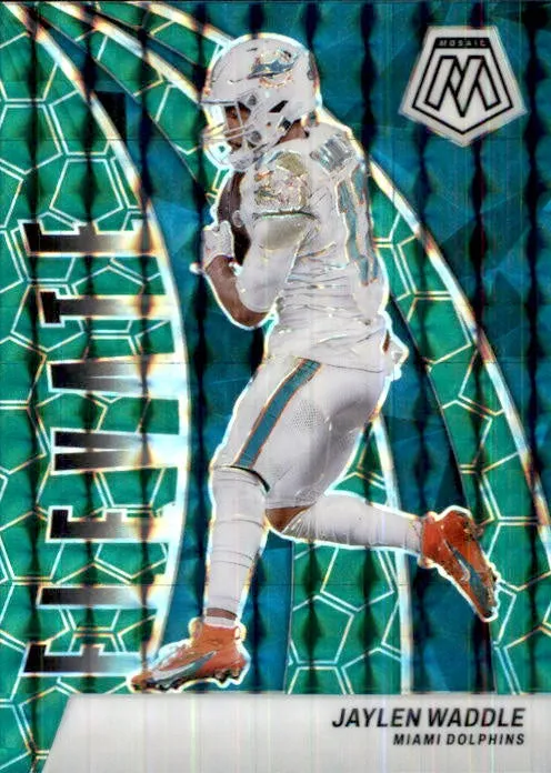 Jaylen Waddle, Elevate, Green Prizm, 2024 Panini Mosaic Football NFL