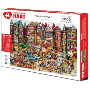 Jennifer Garant Elephant Walk Carnival-Themed Jigsaw Puzzle - 1000 pc