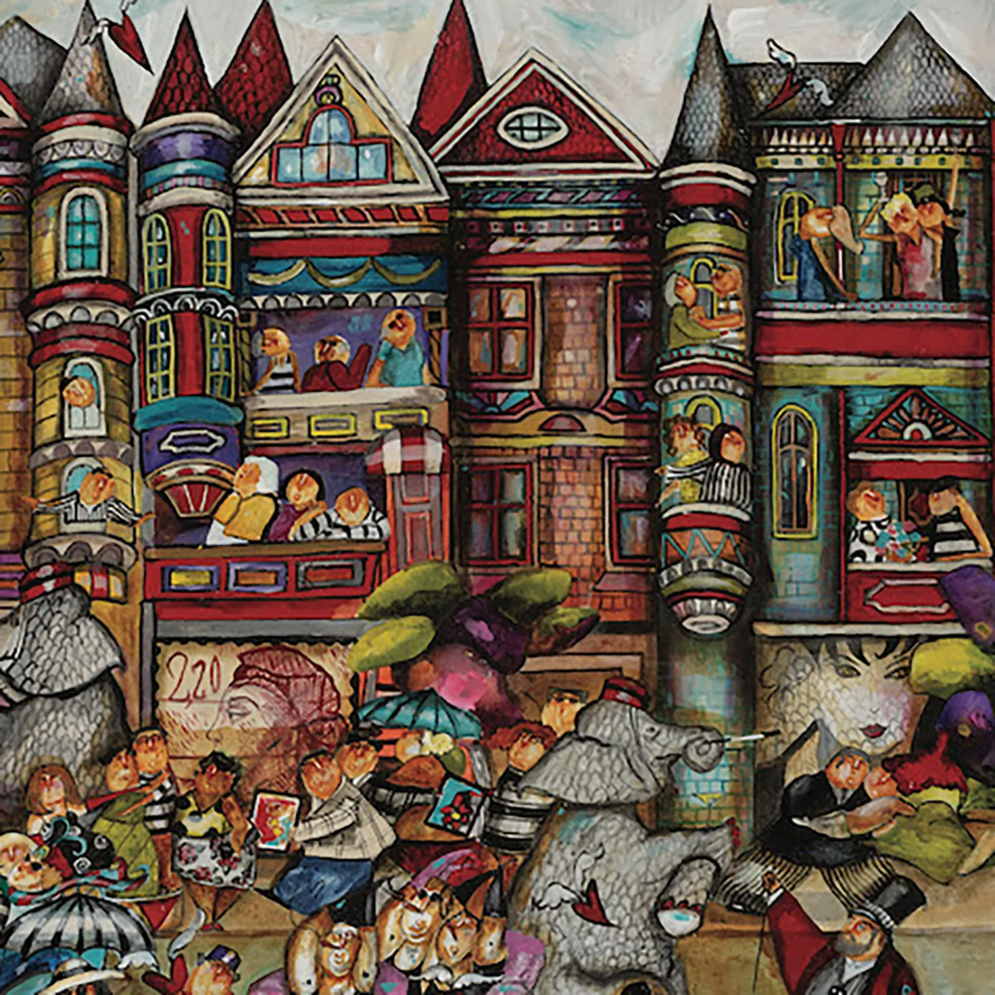 Jennifer Garant Elephant Walk Carnival-Themed Jigsaw Puzzle - 1000 pc