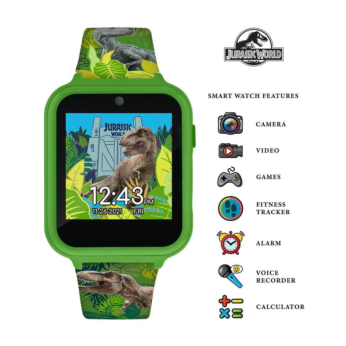 Jurassic World Green Printed Strap Smart Watch