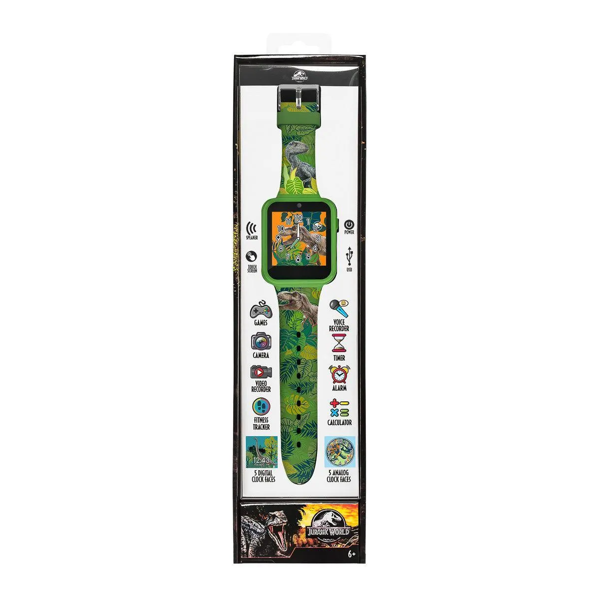 Jurassic World Green Printed Strap Smart Watch