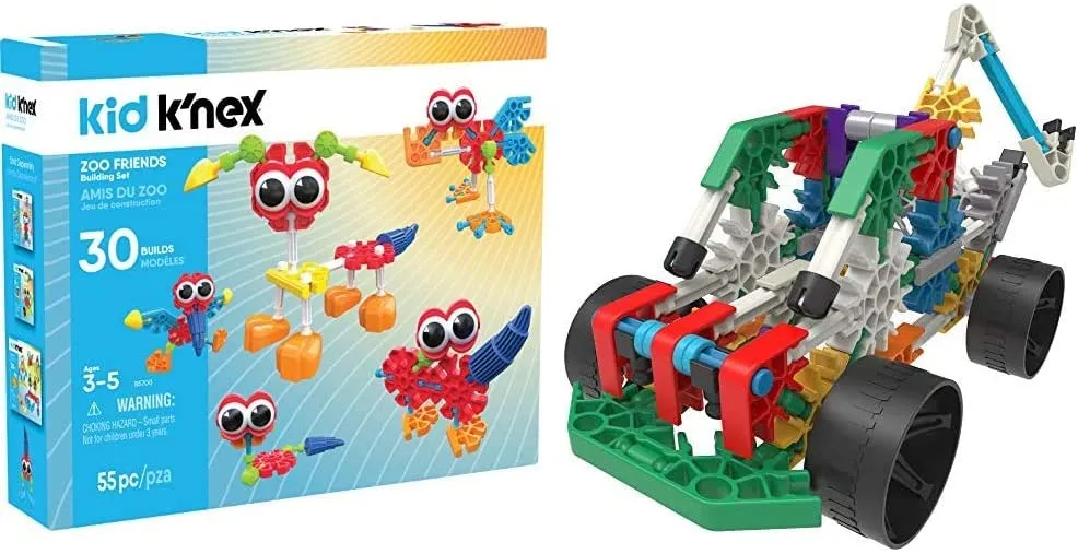 Kid K'nex Zoo Friends Building Set & K'nex  10 Model Building Set Educational Toys for Boys and Girls