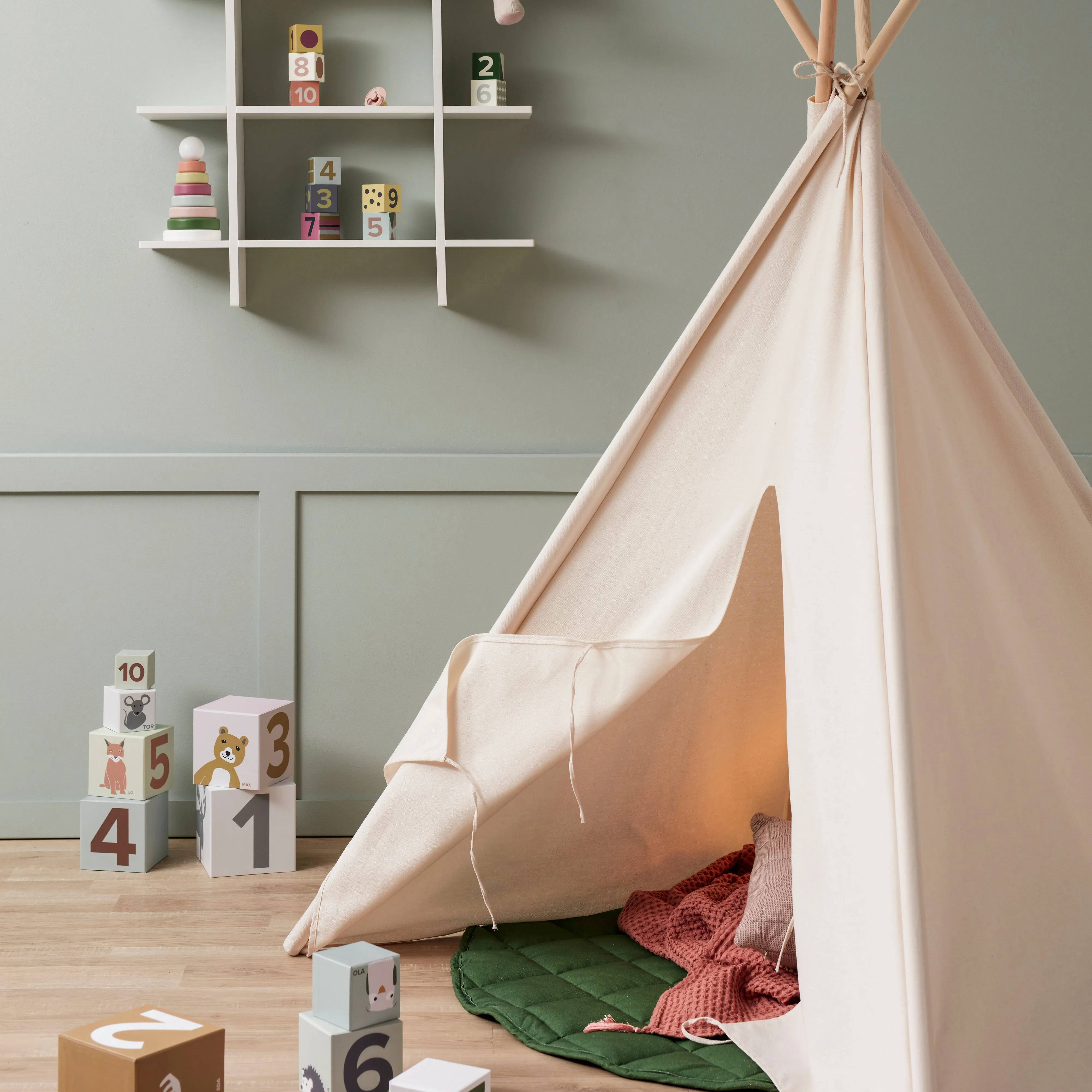 Kid's Concept Tipi Tent Off White 110x110x160cm
