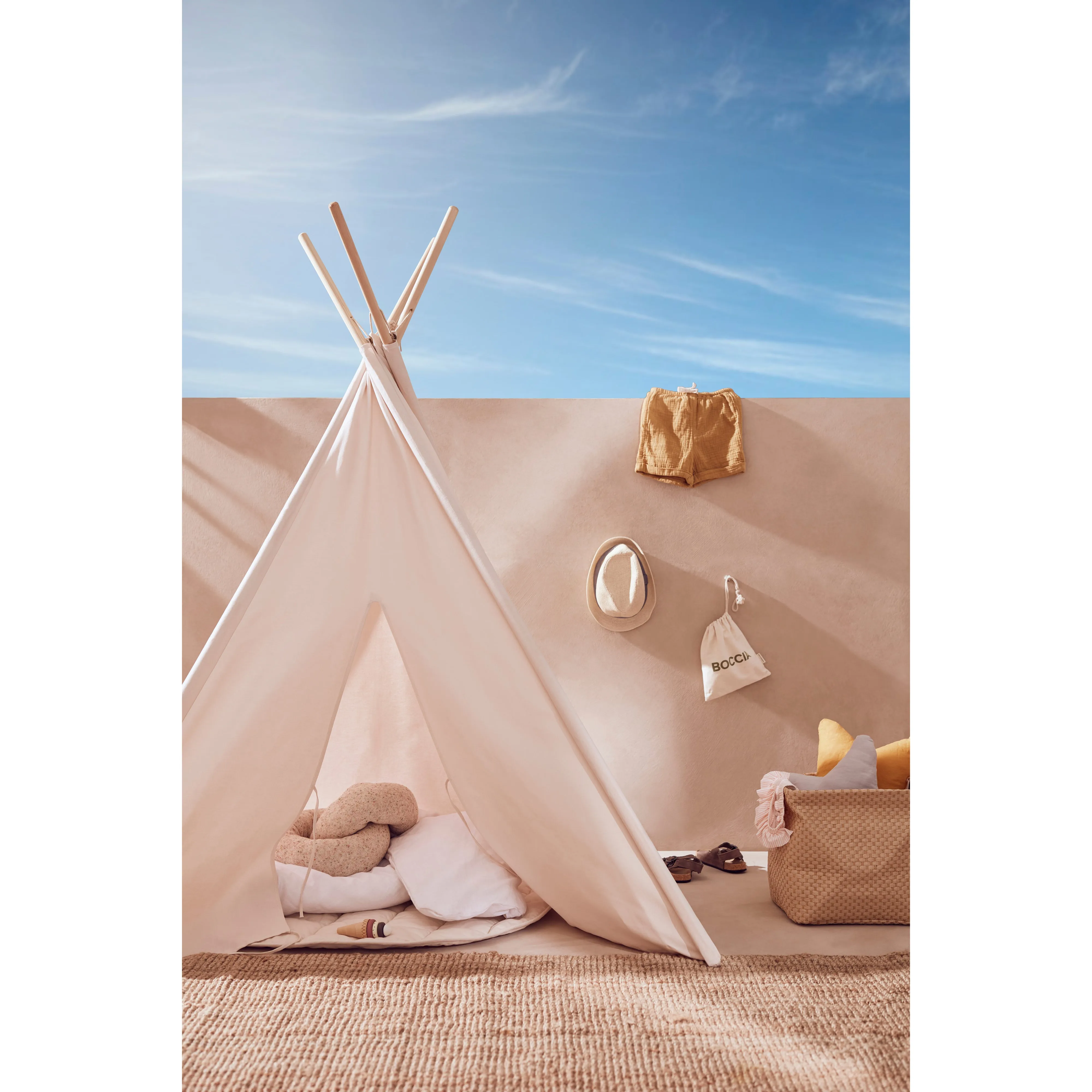 Kid's Concept Tipi Tent Off White 110x110x160cm