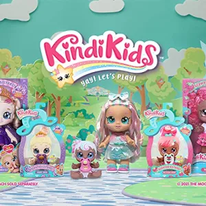 Kindi Kids Teenie Tiara Scented Kisses Little Sister Official Baby Doll with Big