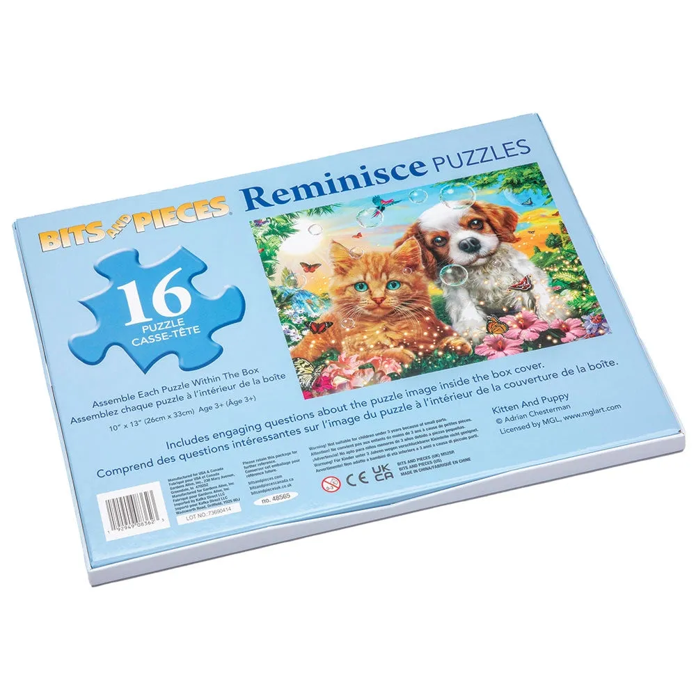 Kitten and Puppy Extra Large Piece Reminisce Jigsaw Puzzle Bits and Pieces