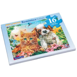 Kitten and Puppy Extra Large Piece Reminisce Jigsaw Puzzle Bits and Pieces