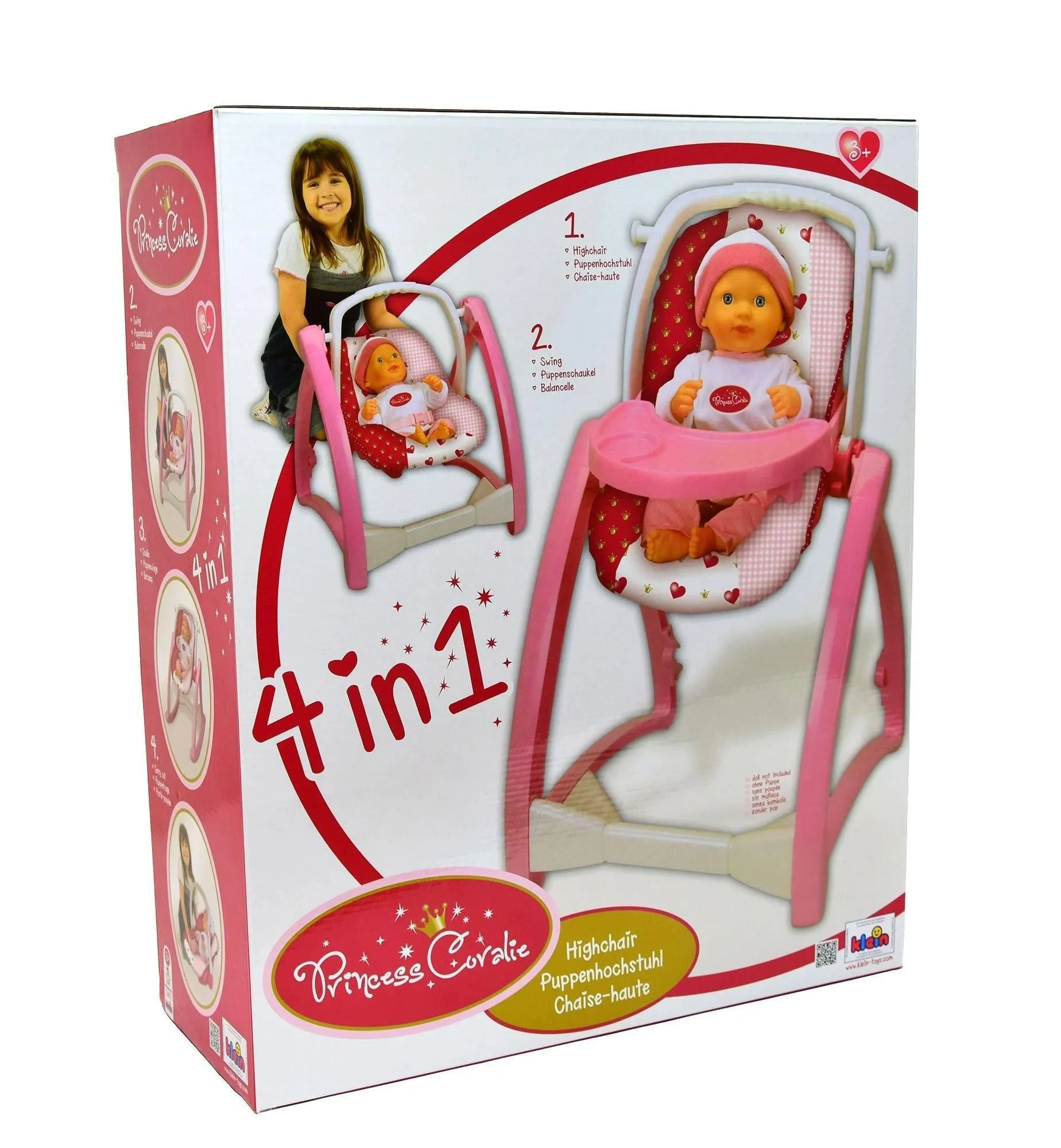 Klein 1682 Princess Coralie Doll High Chair 4 in 1
