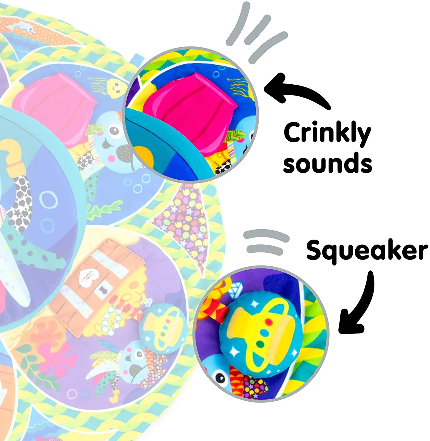 Lamaze Captain Calamari Spin & Explore Gym - Baby Activity Mat with Sensory Play (L27100B1 (231014))