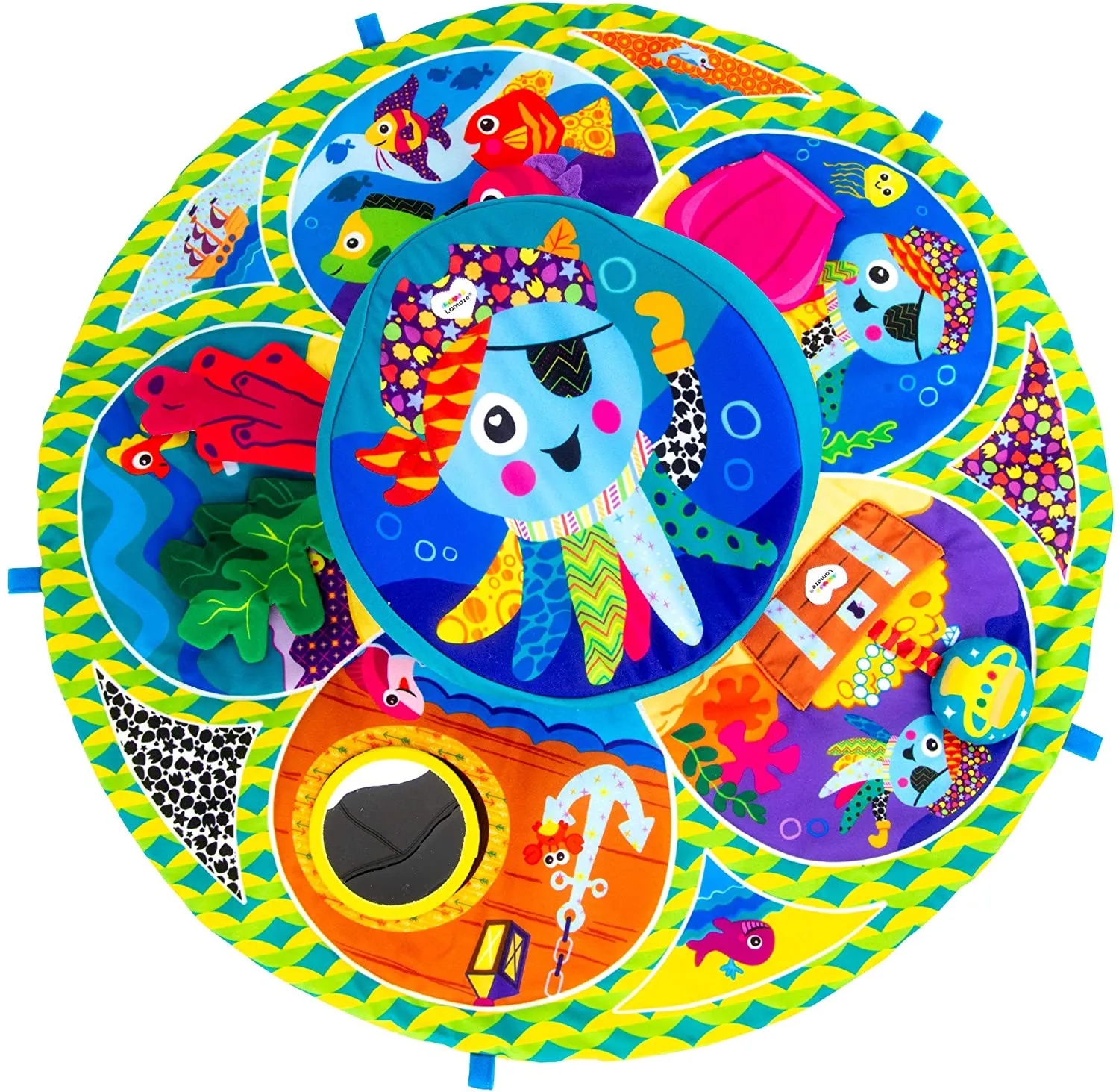 Lamaze Captain Calamari Spin & Explore Gym - Baby Activity Mat with Sensory Play (L27100B1 (231014))