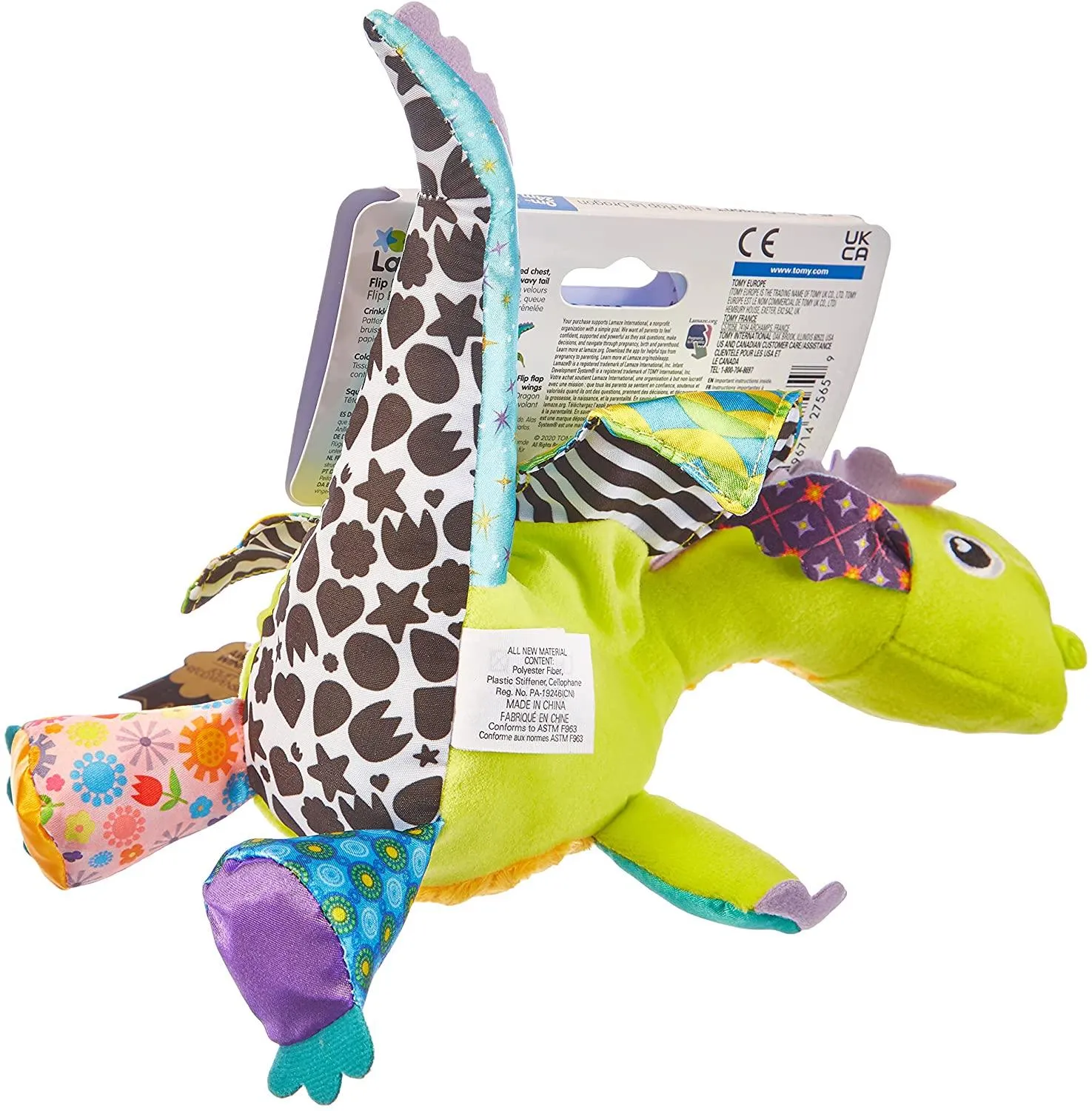 Lamaze Flip Flap Dragon Clip on Pram and Pushchair Newborn Baby Toy Sensory Toy