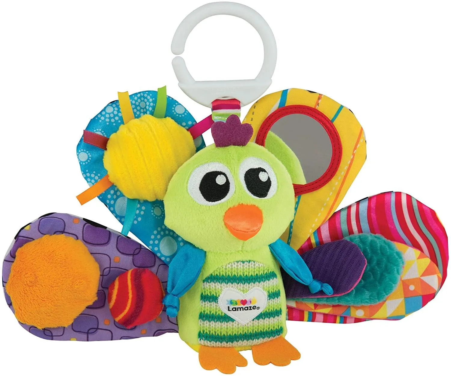 Lamaze Jacques the Peacock, Clip on Pram and Pushchair Newborn Baby Toy
