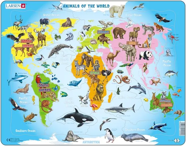 Larsen Animals Of The World Frame Tray Puzzle