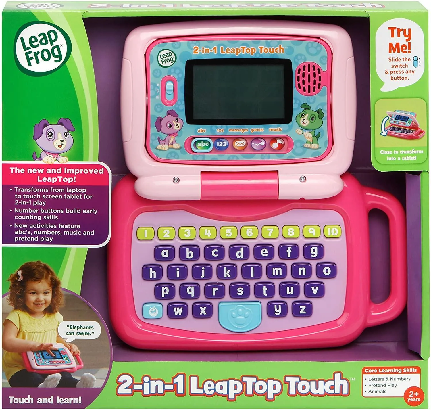 LeapFrog 2-in-1 LeapTop Touch Laptop Pink