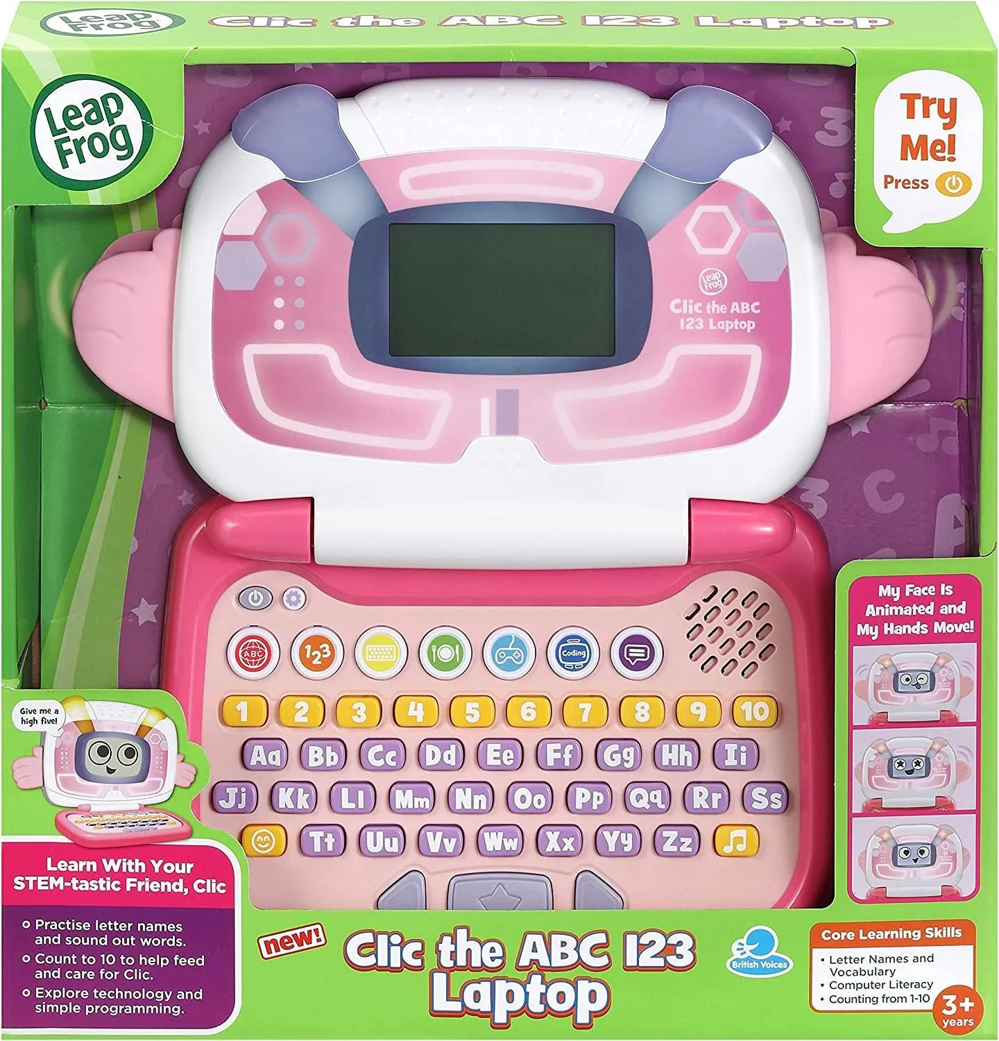 LeapFrog Clic the ABC 123 Laptop - Pink