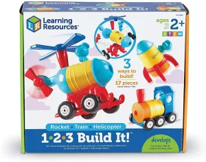 Learning Resources 1-2-3 Build It Rocket Train Helicopter