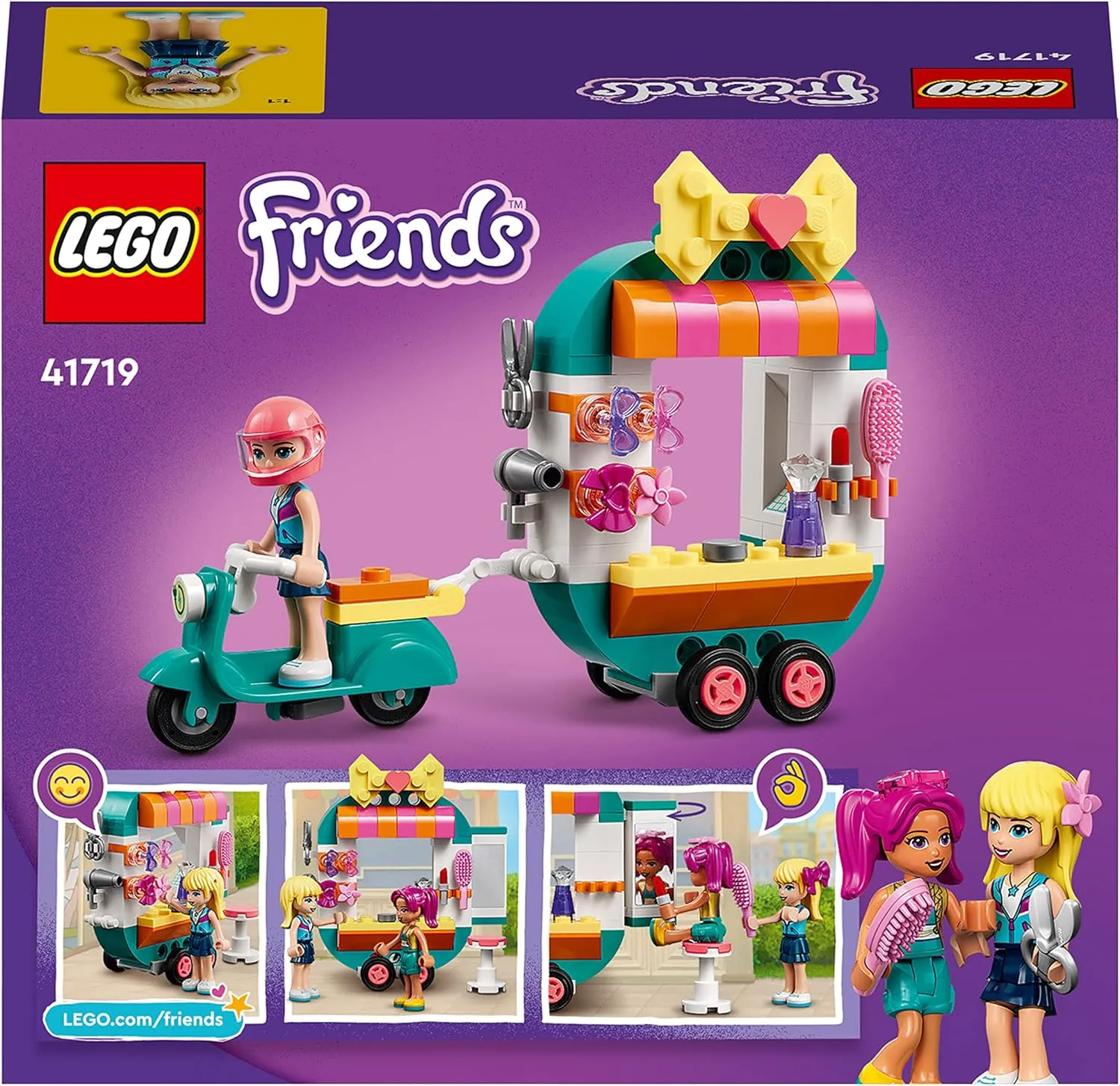 LEGO 41719 Friends Mobile Fashion Boutique Shop and Hair Salon Playset, Creative Building Toy for Kids Ages 6 