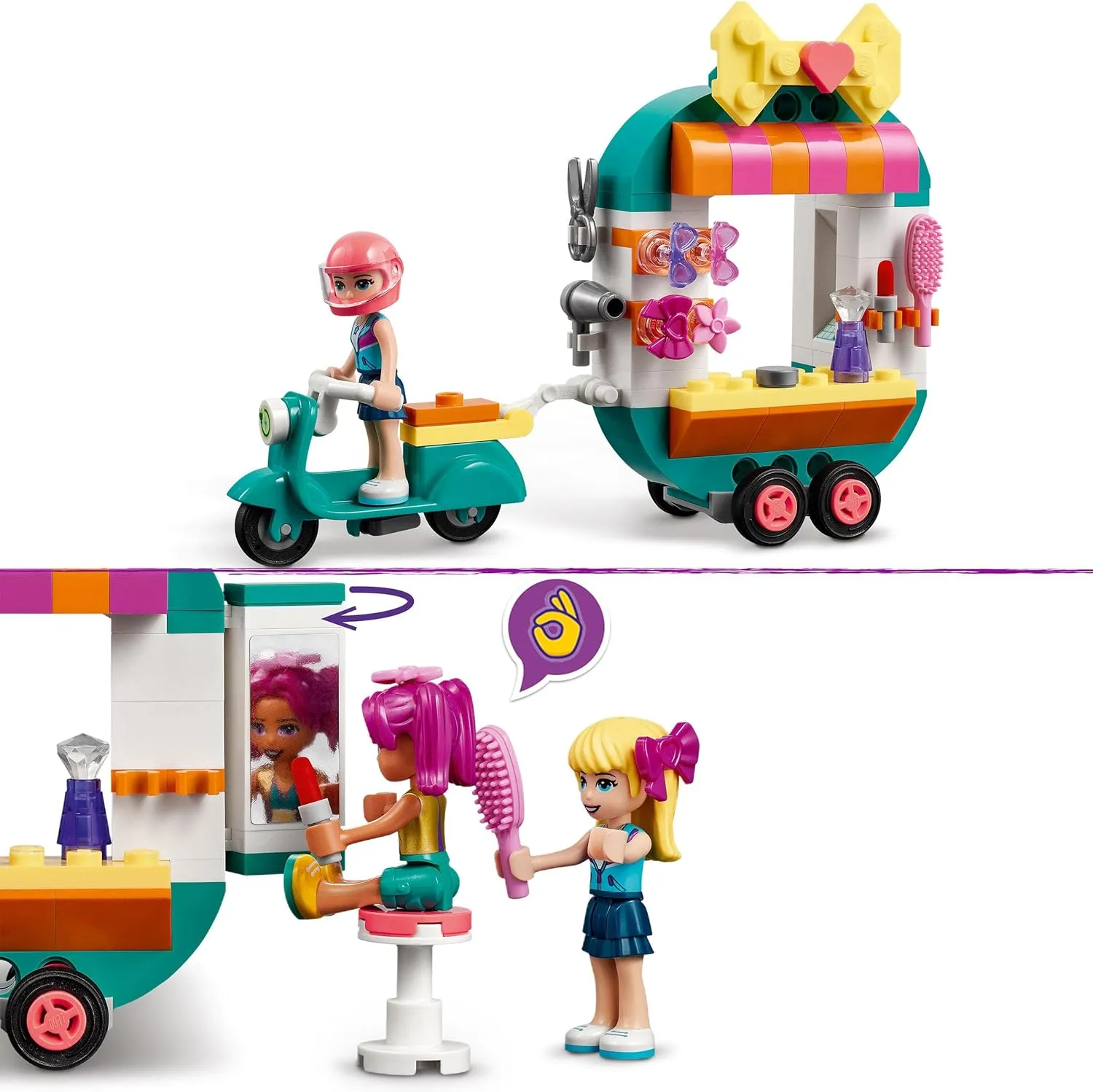 LEGO 41719 Friends Mobile Fashion Boutique Shop and Hair Salon Playset, Creative Building Toy for Kids Ages 6 