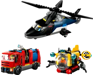 LEGO CITY 60462 Helicopter, Fire Truck & Submarine Remix