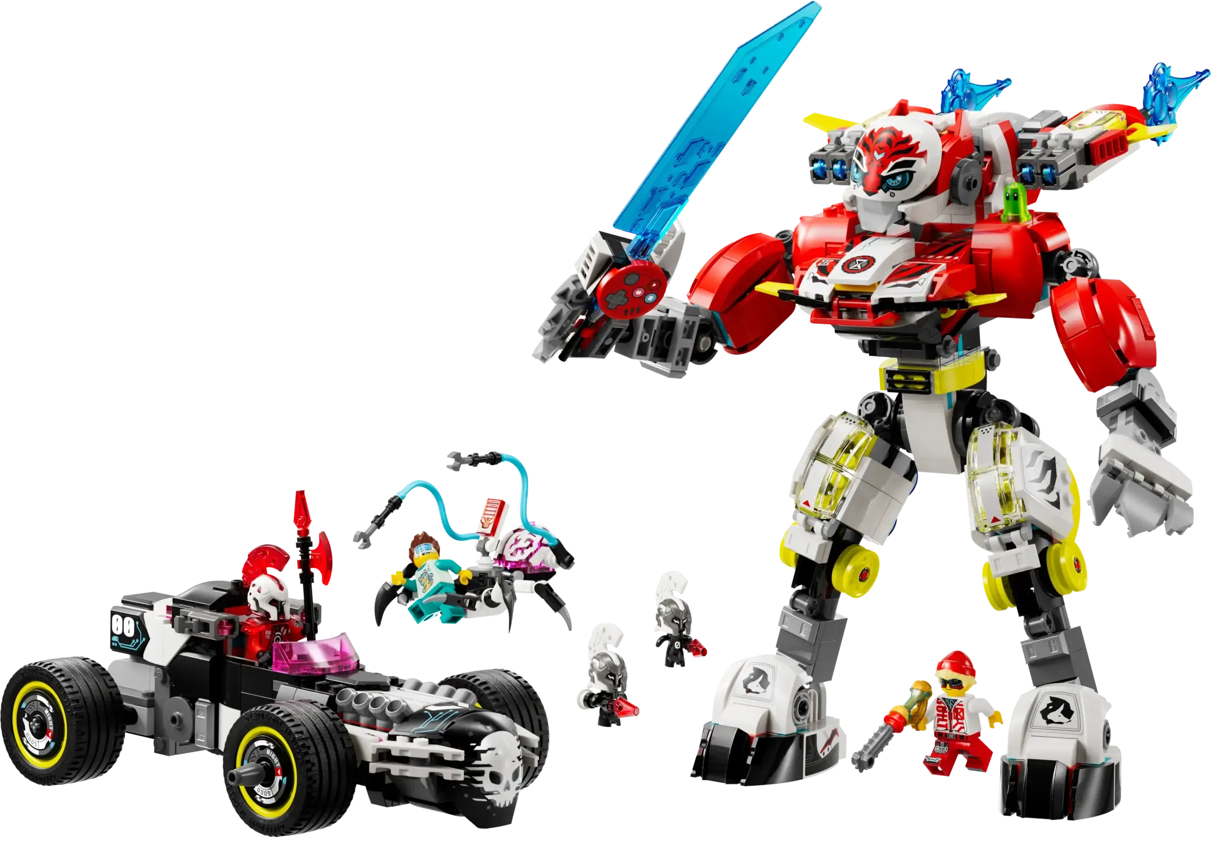 LEGO DREAMZZZ 71497 Cooper's Tiger Mech & Zero's Hot Rod Car