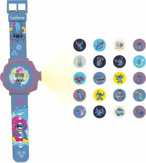 LEXIBOOK Disney Lilo & Stitch Projection Watch - Adjustable Digital Screen with 20 Images, Ages 3 