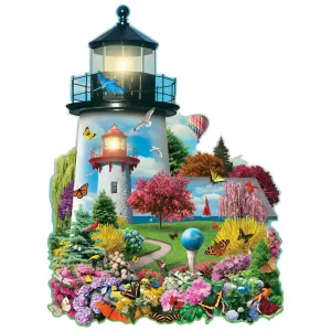 Lighthouse Garden 750 Piece shaped  Jigsaw Puzzle Bits and Pieces
