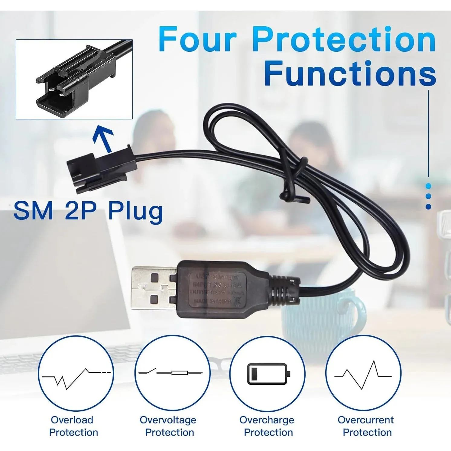 Lithium USB Battery Charger 3.7V 400mA 2-PIN