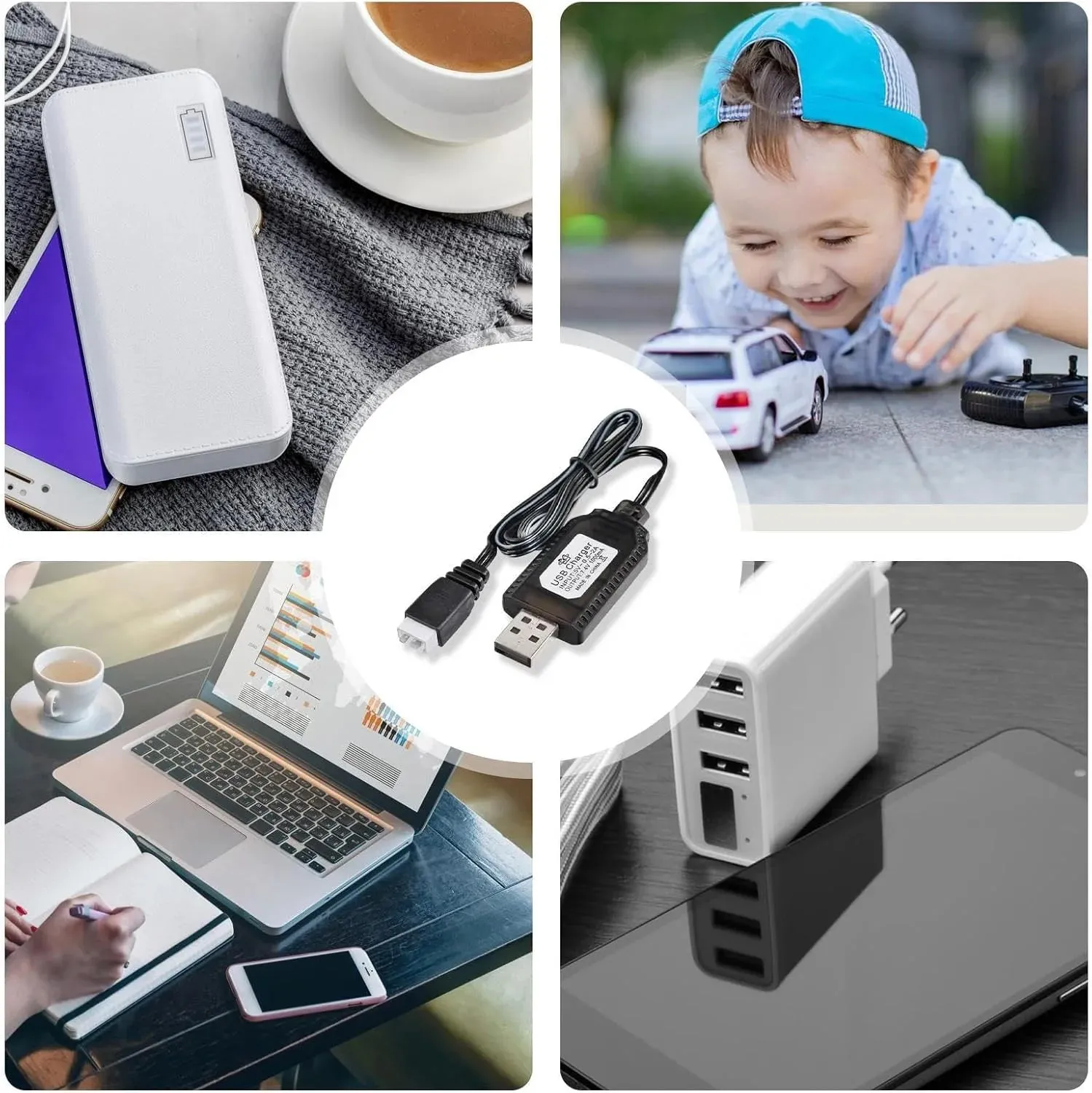 Lithium USB Battery Charger 7.4V 1000mA 3-Pin