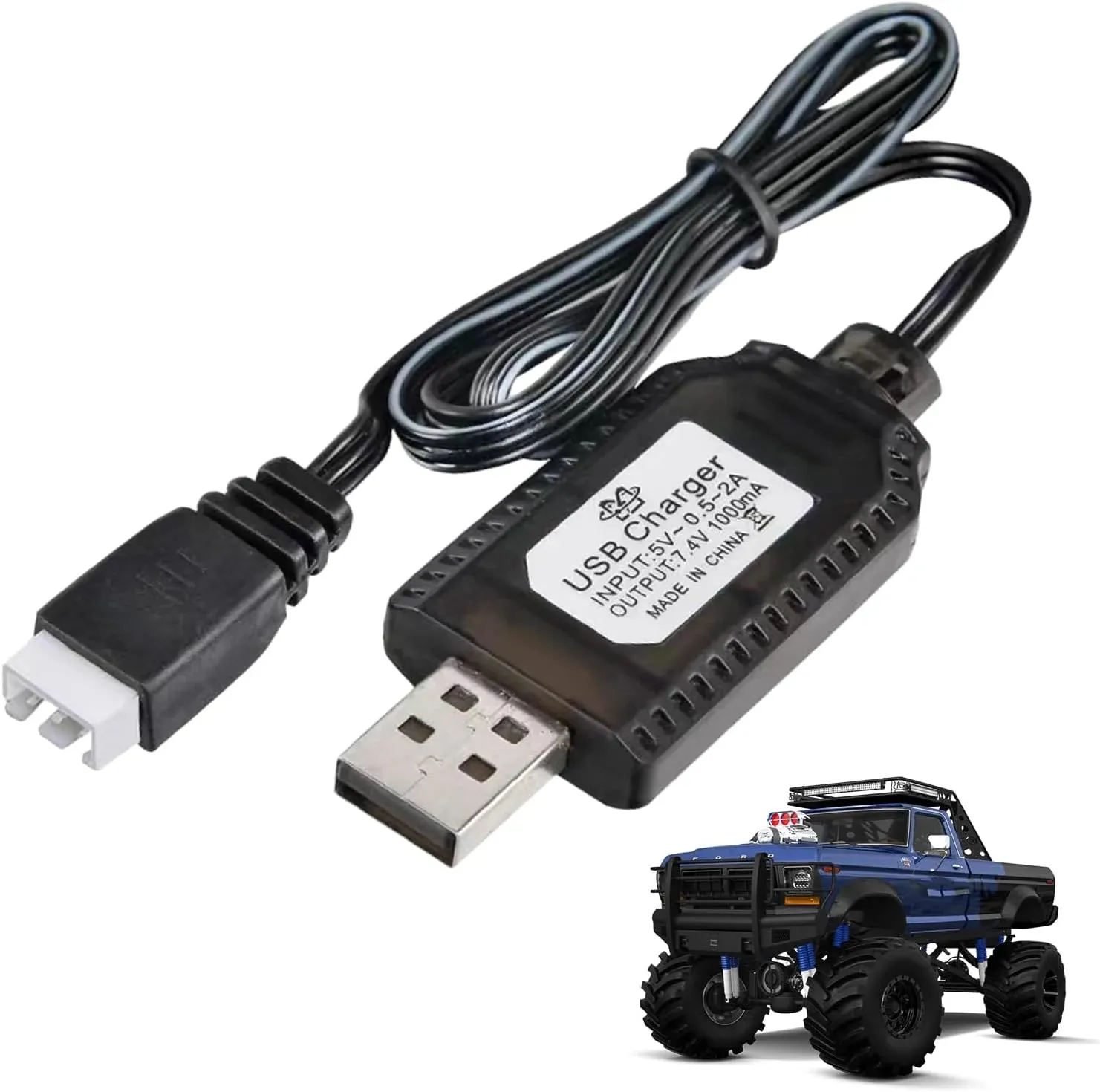 Lithium USB Battery Charger 7.4V 1000mA 3-Pin