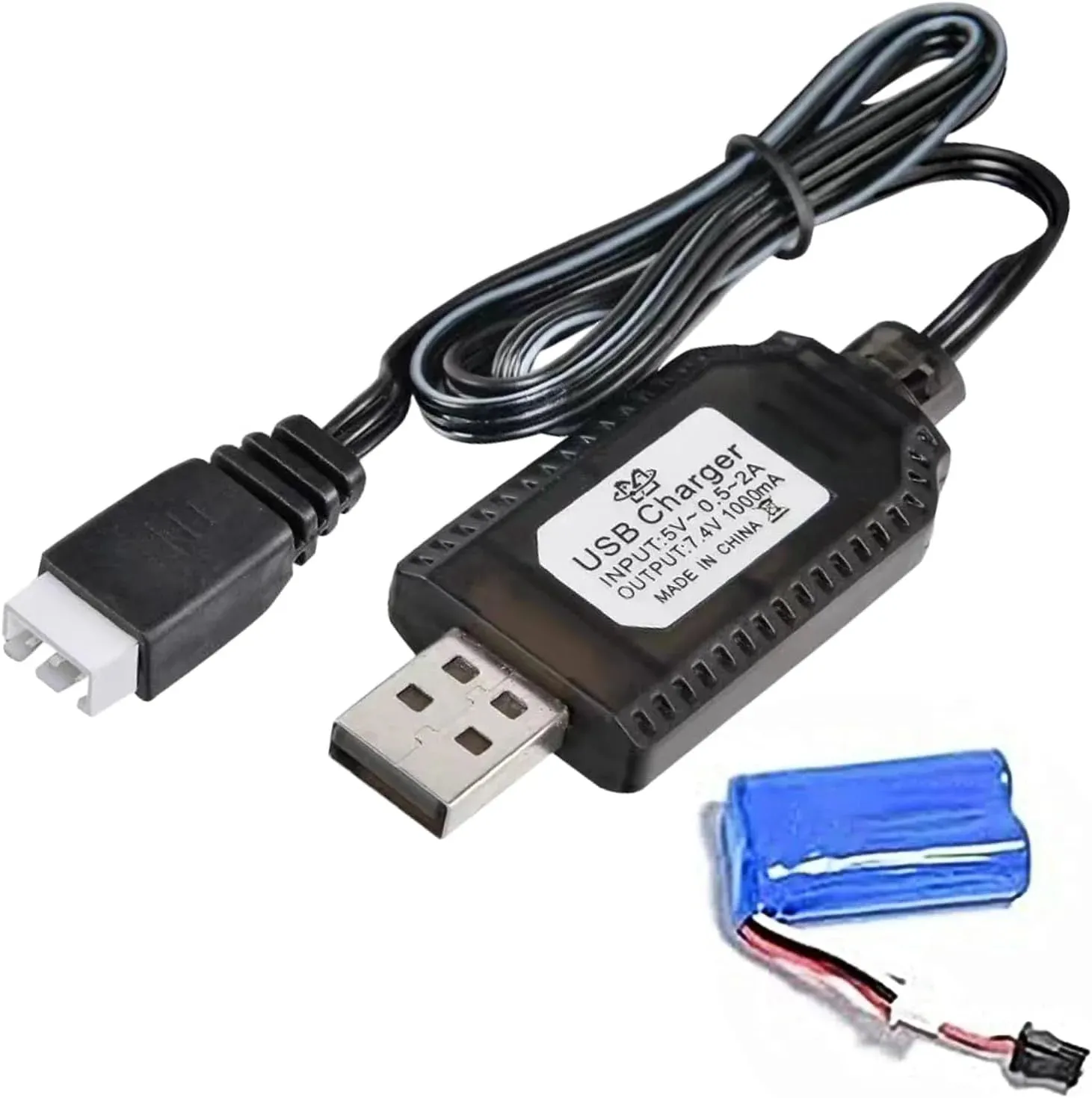 Lithium USB Battery Charger 7.4V 1000mA 3-Pin