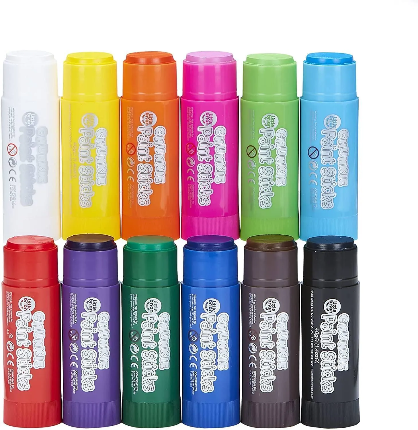 Little Brian Chunkie Paint Sticks - 12 Assorted Colours