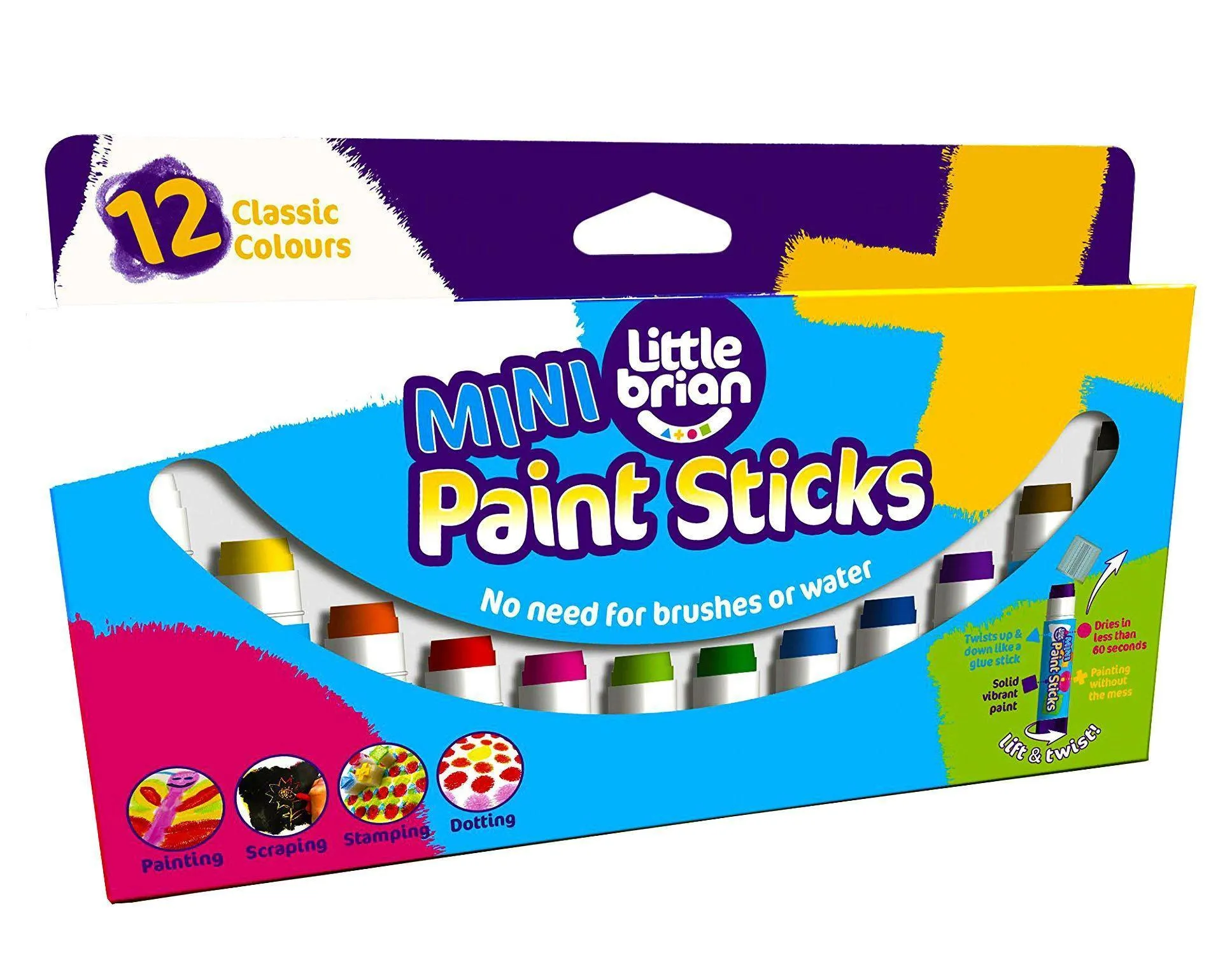 Little Brian Mini Paint Sticks 12 Pack