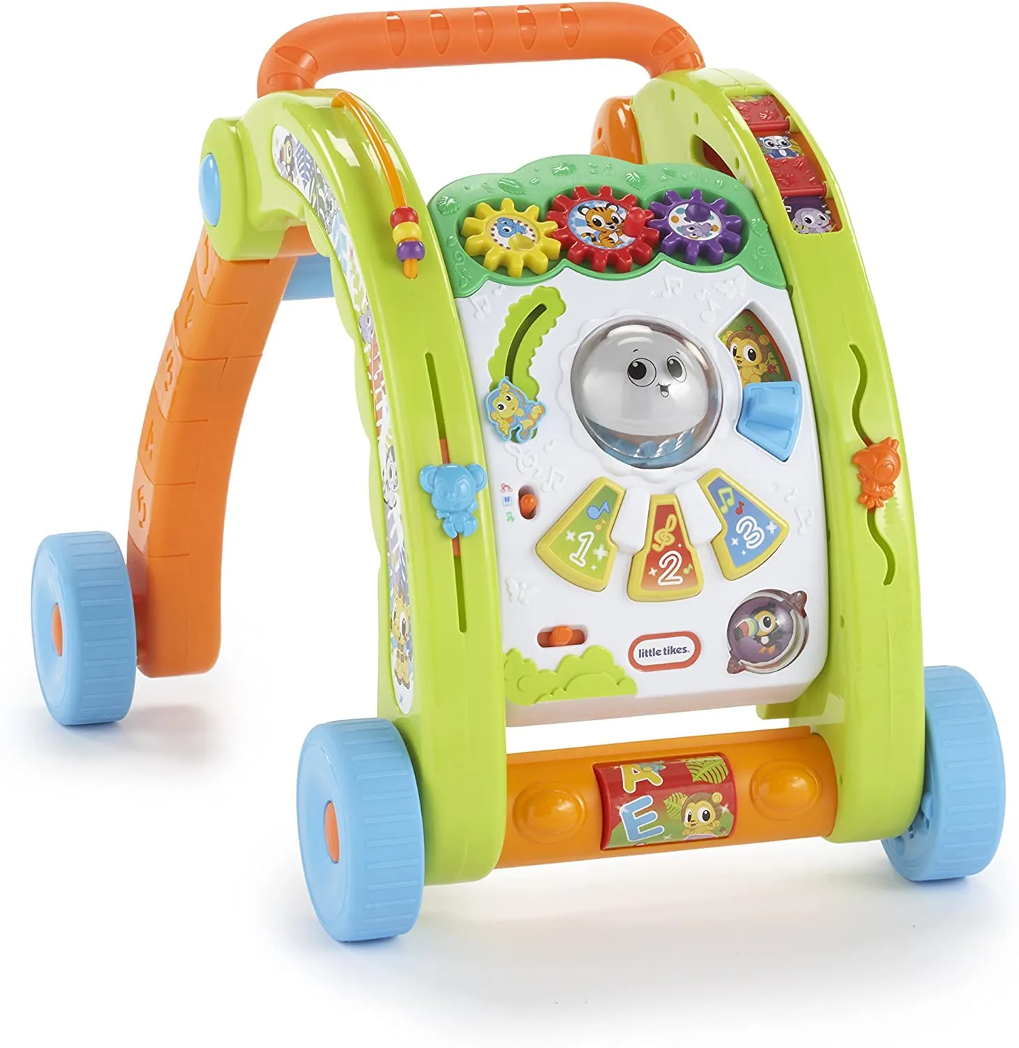 Little Tikes 3-in-1 Activity Walker-70  Activities, Songs & Sounds - Green/Orange/White