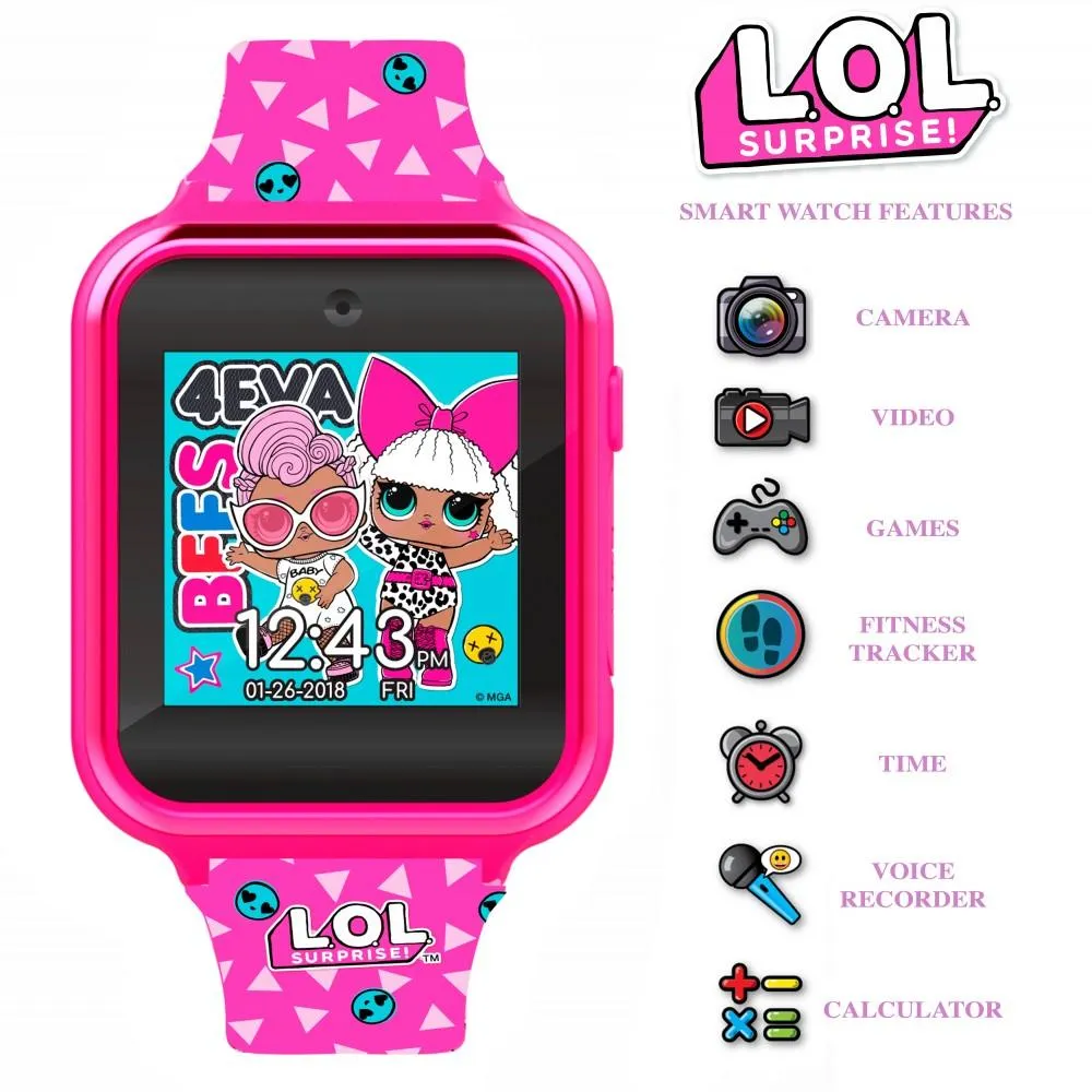L.O.L Surprise Kids Pink Silicone Strap Touch Screen Smart Watch
