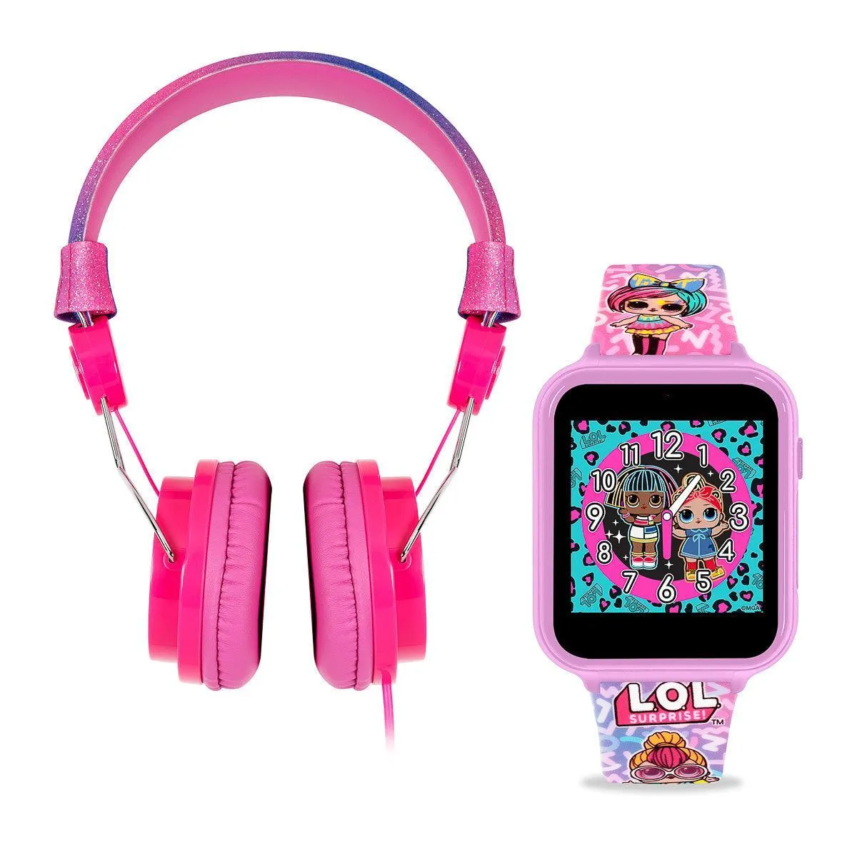 LOL Surprise Purple Silicone Strap Watch Set with Headphone