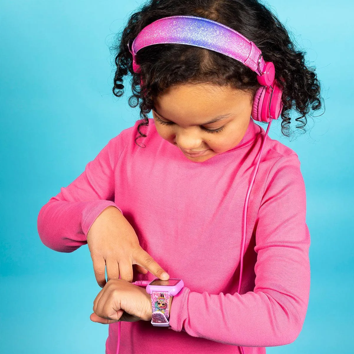 LOL Surprise Purple Silicone Strap Watch Set with Headphone