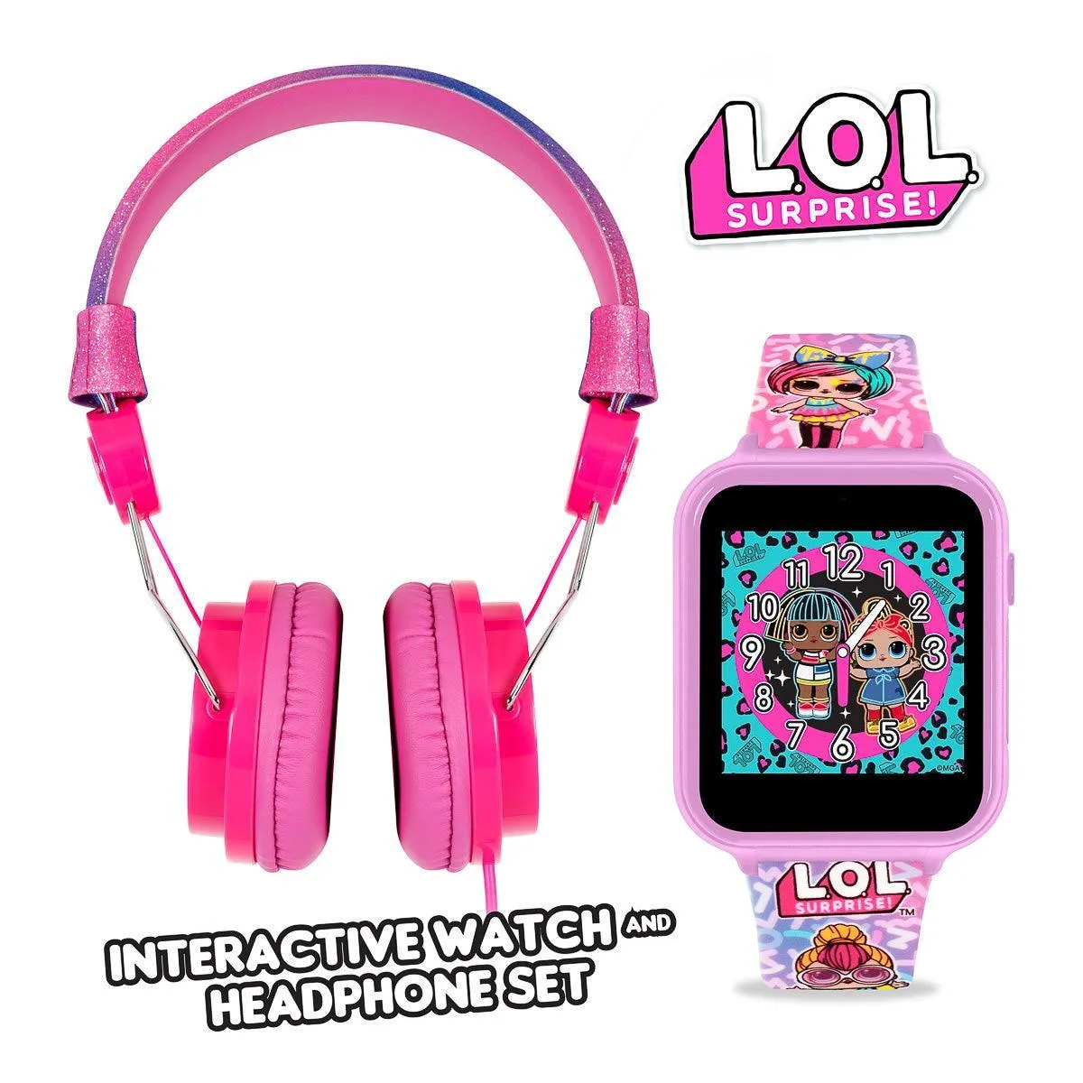 LOL Surprise Purple Silicone Strap Watch Set with Headphone