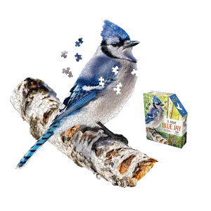 Madd Capp Blue Jay Bird-Shaped Jigsaw Puzzle - 300 pc