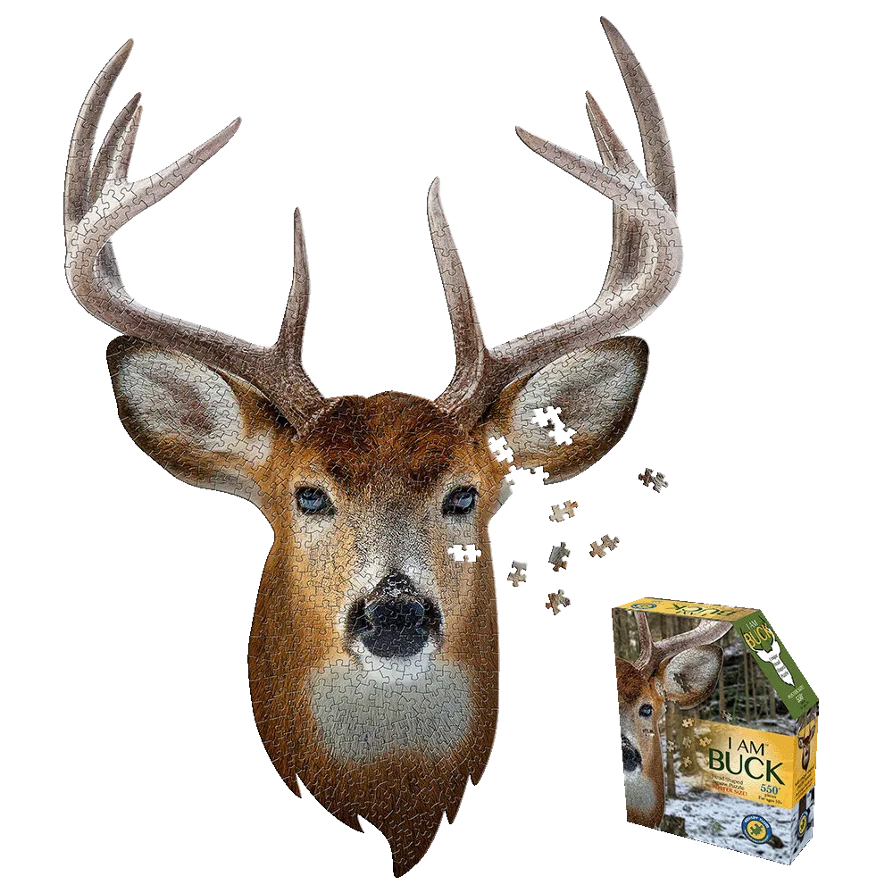 Madd Capp I AM BUCK Animal Head-Shaped Jigsaw Puzzle - 550 pc