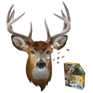 Madd Capp I AM BUCK Animal Head-Shaped Jigsaw Puzzle - 550 pc