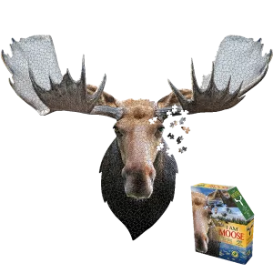 Madd Capp I AM MOOSE 700-Piece Jigsaw Puzzle - Unique Animal Head Shape