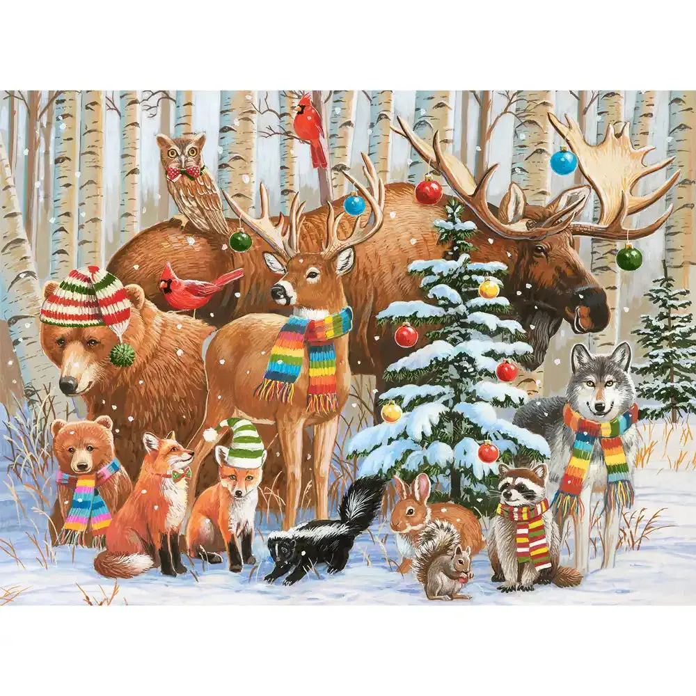 Magical Forest Holiday Jigsaw Puzzle Bits and Pieces