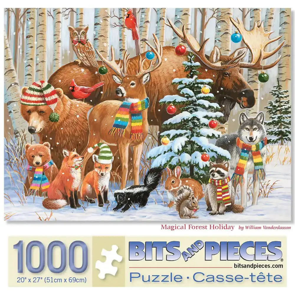 Magical Forest Holiday Jigsaw Puzzle Bits and Pieces