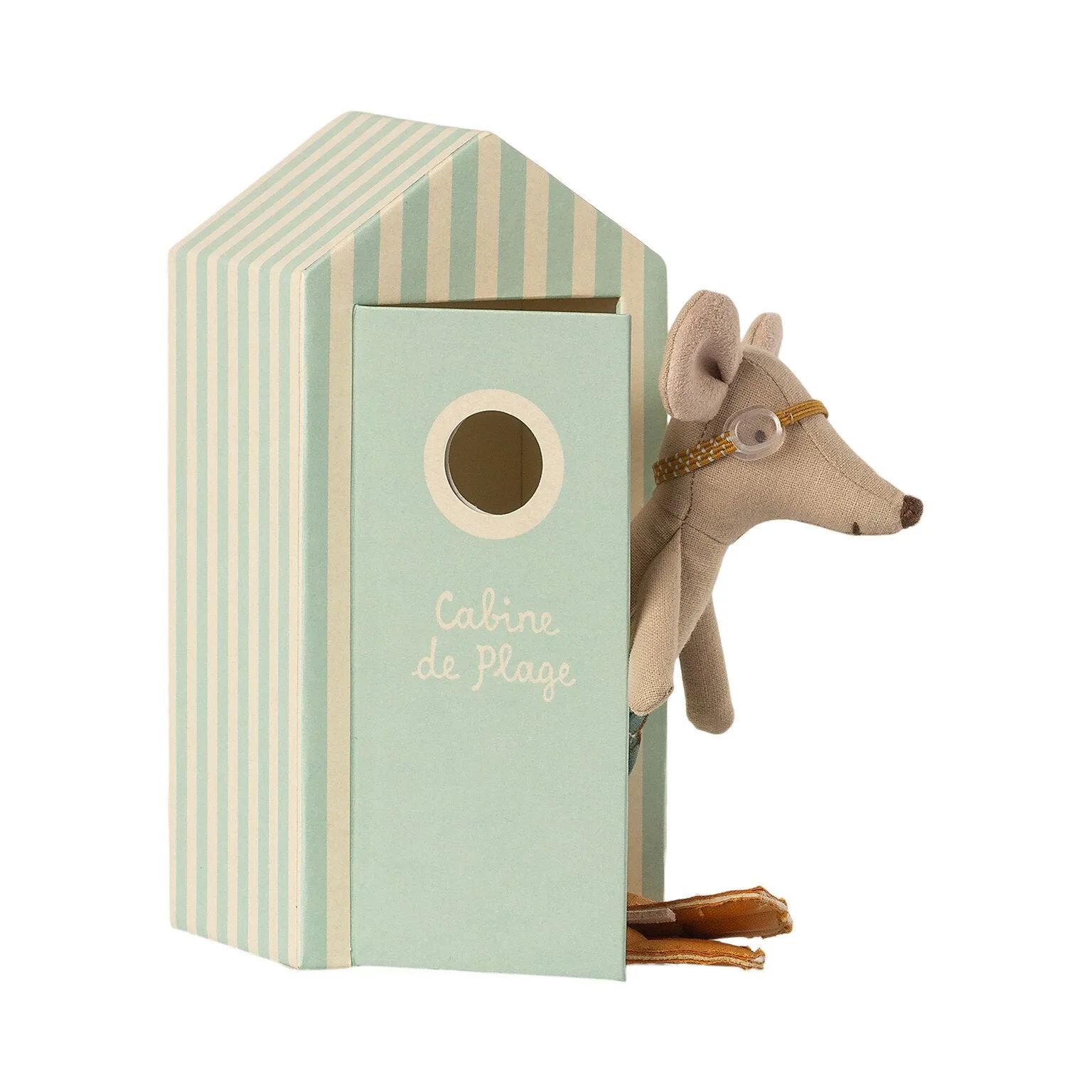 Maileg Beach Mice, Big Brother In Cabin De Plage
