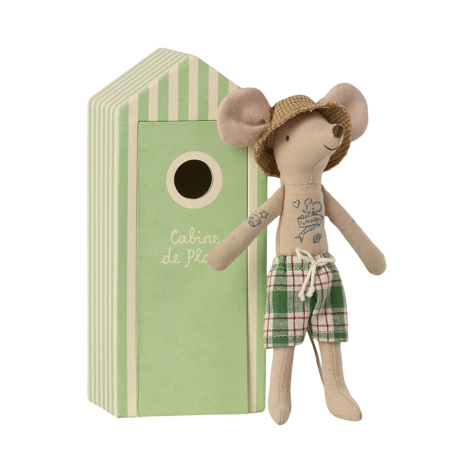 Maileg Beach Mice, Dad In Cabin De Plage