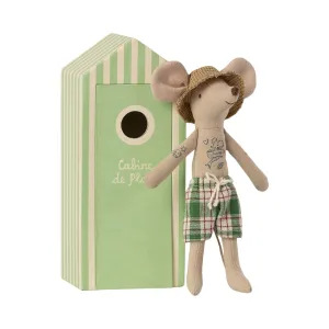 Maileg Beach Mice, Dad In Cabin De Plage