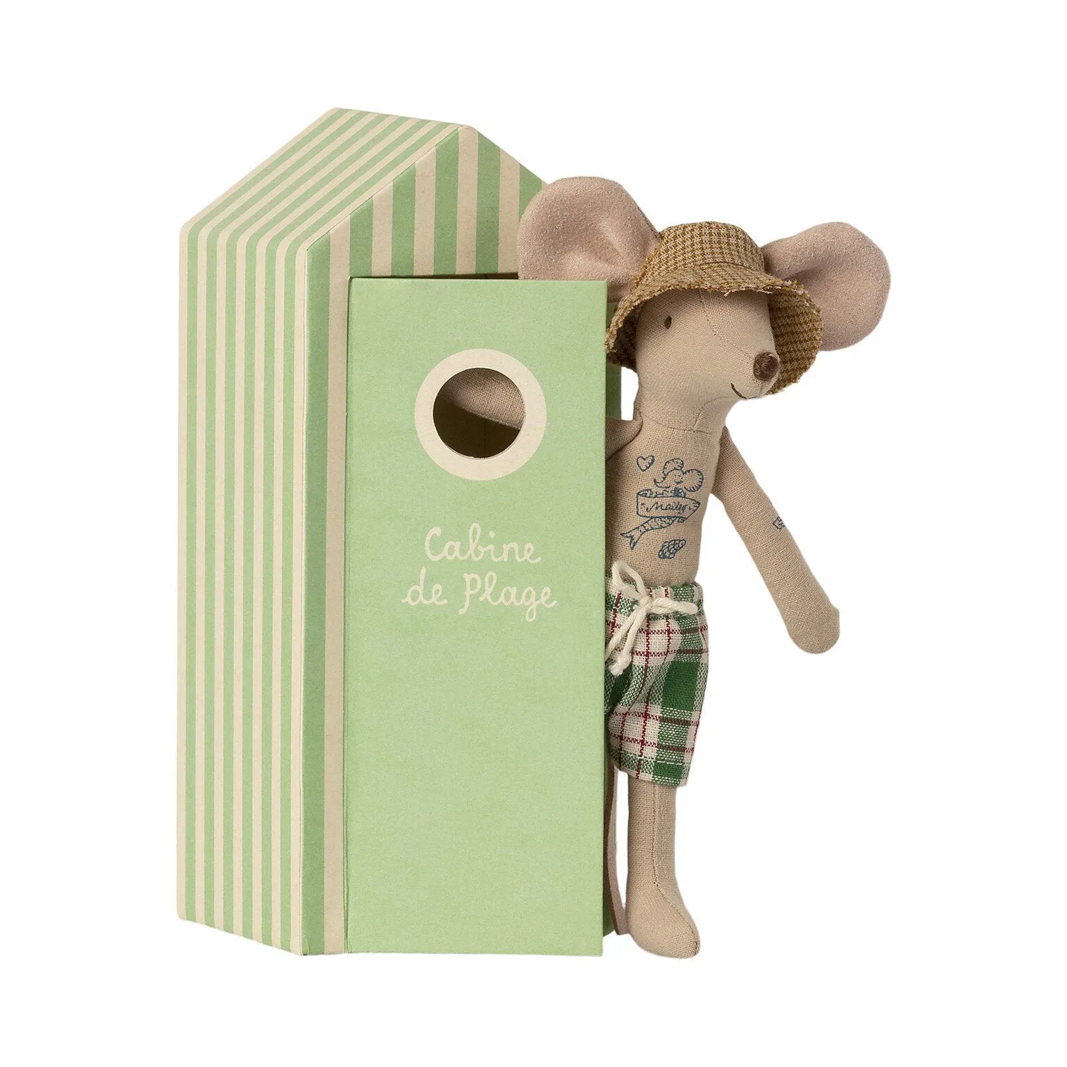 Maileg Beach Mice, Dad In Cabin De Plage