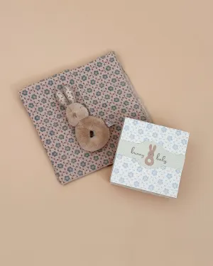 Maileg Bunny Rattle & Burp Cloth Set - Cream Peach Odin Parker