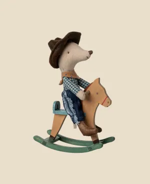 Maileg Cowboy Mouse On Rocking Horse, Little brother - ships in one week Odin Parker