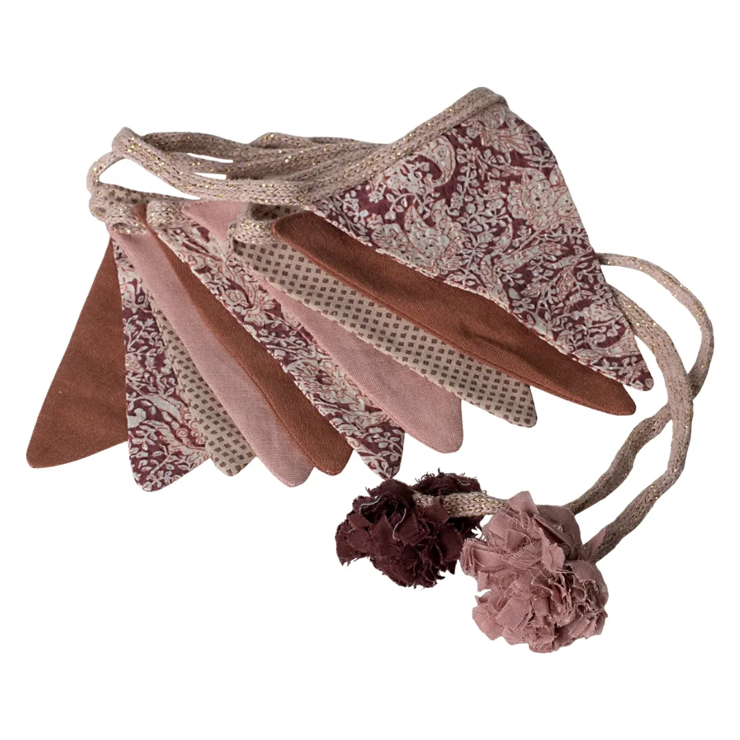Maileg Garland - 10 Flags - Rose